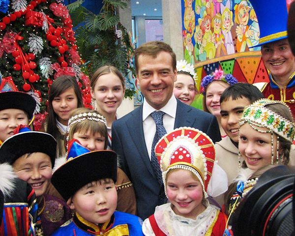 Д.А. Медведев на Кремлёвской ёлке